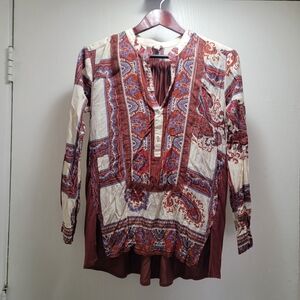 Anthropologie Nahara Tiny Paisley Patchwork Women's Blouse